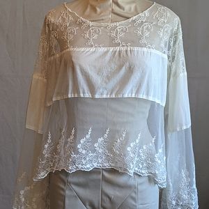 White Free people bell sleeve top